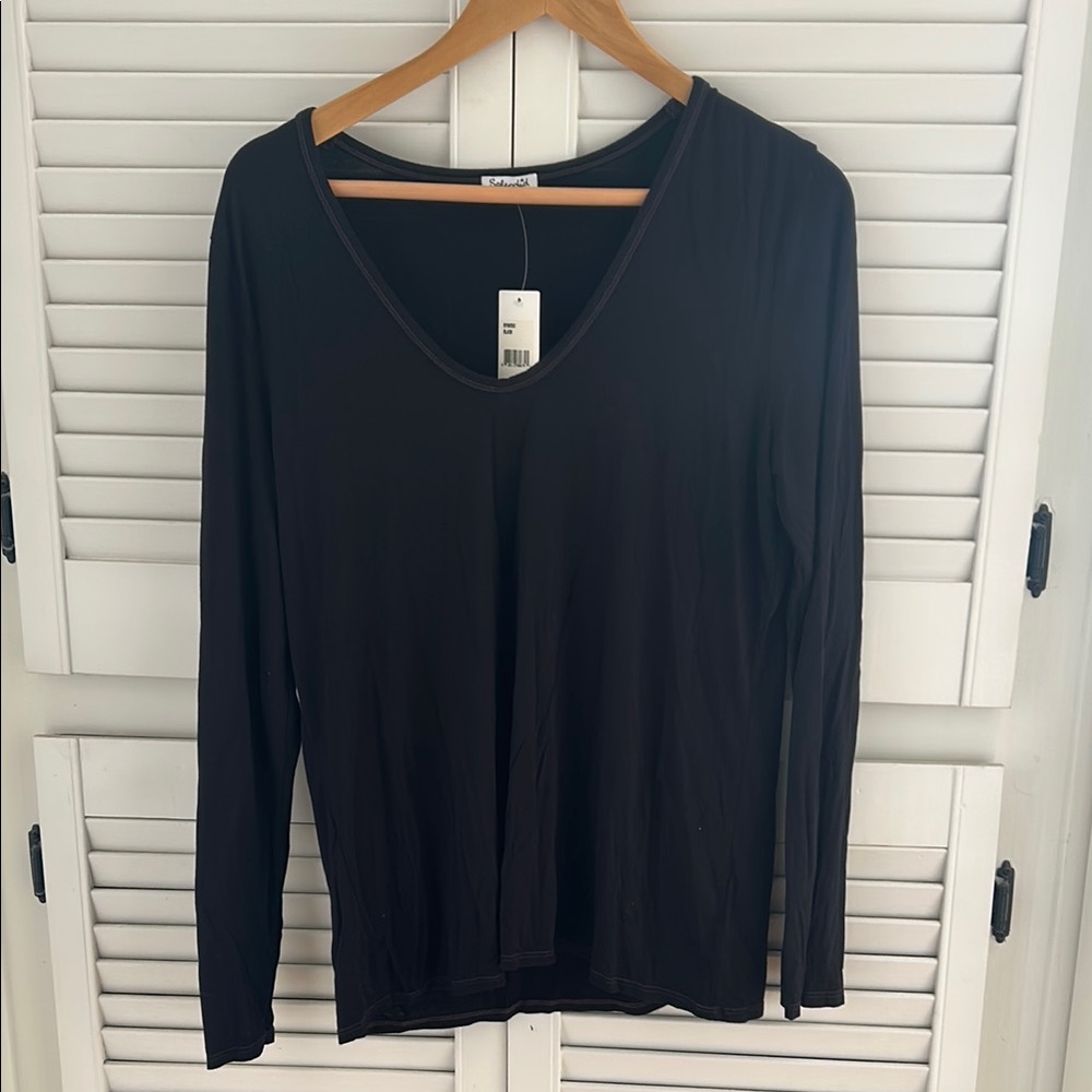 Splendid Black Long Sleeve Top